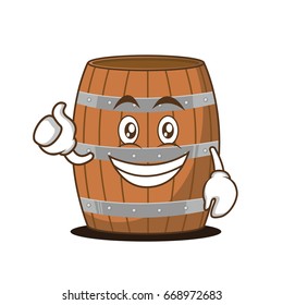 Optimistic barrel character cartoon style vector illustration