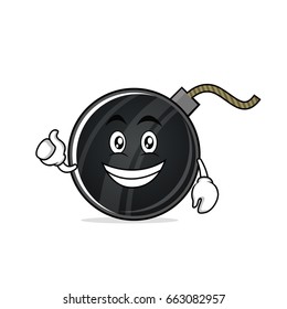 Optimistic bomb character cartoon style vector art