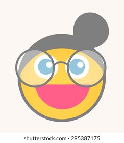 Optimistic - Cartoon Smiley Vector Face