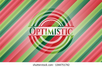 Optimistic christmas colors emblem.