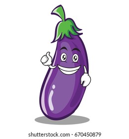 Optimistic eggplant character cartoon style vector art