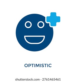 Optimistic Icon Dual Tone Style. Vector Illustration For Graphic Design