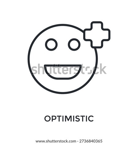 Optimistic Icon Outline Style. Vector Illustration For Graphic Design