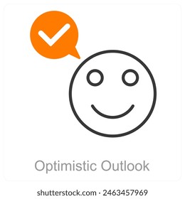 Optimistic Outlook and growth icon concept