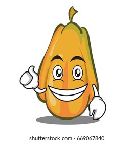 Optimistic papaya cartoon character design vector illustration