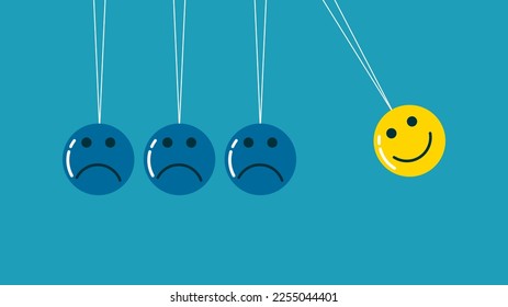 optimistic person. The concept of positive emotions. vector illustration eps