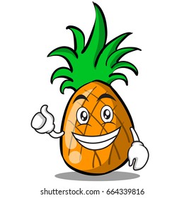 Optimistic pineapple cartoon character collection vector art