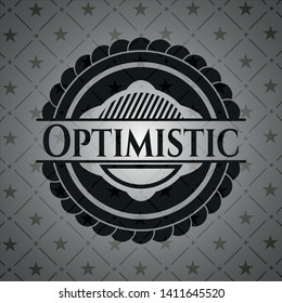 Optimistic realistic dark emblem. Vector Illustration. Detailed.
