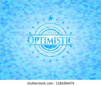 Optimistic sky blue emblem. Mosaic background
