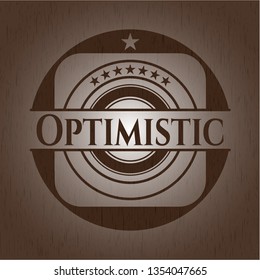 Optimistic vintage wooden emblem