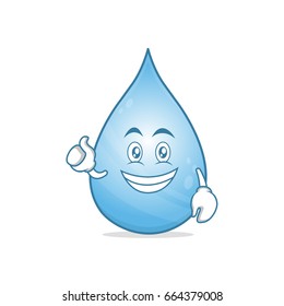 Optimistic Water Cartoon Character Vector Illustration Stock Vector 