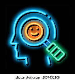 Optimistic Way of Thinking Biohacking neon light sign vector. Glowing bright icon sign. transparent symbol illustration