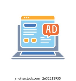 o anúncio de otimização insere o ícone plano de cor de mídia para projetos digitais e de impressão.  Ícones mínimos de limpeza para aplicativos e sites. Ícones simples modernos para UI UX e branding