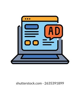 o anúncio de otimização insere o ícone de linha de cor da mídia para projetos digitais e de impressão.  Ícones mínimos de limpeza para aplicativos e sites. Ícones simples modernos para UI UX e branding