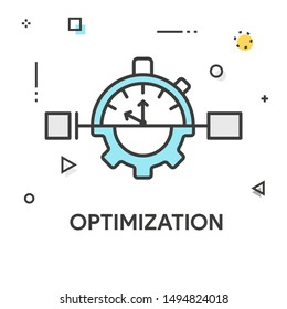 OPTIMIZATION COLORED LINE ICON CONCEPT