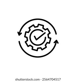 Optimization concept, work process. vector icon isolated on white background.