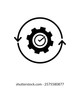 Optimization concept, work process. vector icon isolated on white background.