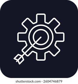 Optimization crisis management icon with black filled line outline style. financial, engine, productivity, industry, online, implement, finance. Vector Illustration