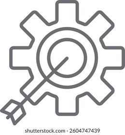 Optimization crisis management icon with black outline style. financial, engine, productivity, industry, online, implement, finance. Vector Illustration