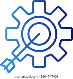Optimization crisis management icon with blue gradient outline style. financial, engine, productivity, industry, online, implement, finance. Vector Illustration