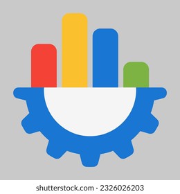 Optimization data icon in flat style, use for website mobile app presentation