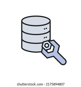 Optimization database icon. High quality coloured vector illustration.