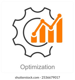 Optimization and Diagram icon concept