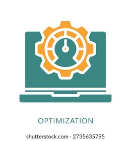 Optimization Dual Tone Color Icon, Mini Illustration For Modern Concept, Ui, Ux Web And App Development. Related To Seo And Online Marketing.