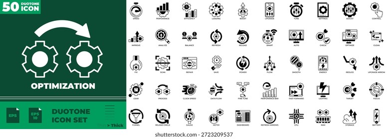 Optimierungs-Duotone Editierbare Symbole