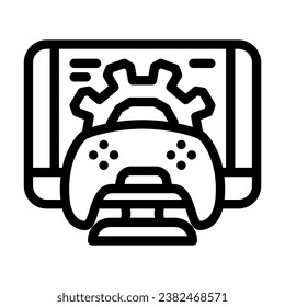 optimization game development line icon vector. optimization game development sign. isolated contour symbol black illustration