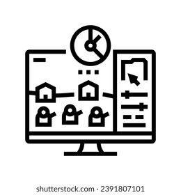 optimization game development line icon vector. optimization game development sign. isolated contour symbol black illustration