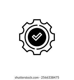 Optimization Gear Glyph Icon. linear style sign for mobile concept and web design. Outline vector icon.