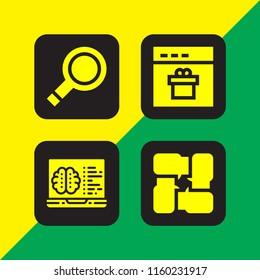 optimization icon. 4 optimization set with seo and web vector icons for web and mobile app