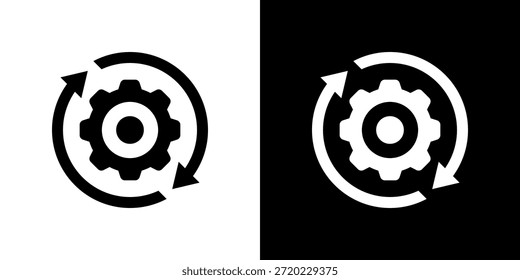 Optimization icon black and white filled.