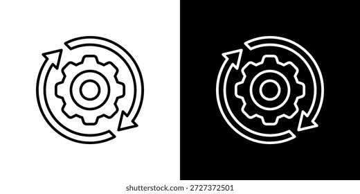 Optimization icon black and white outline.