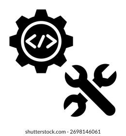 Ilustração de Vetor de Estilo de Glifo de Ícone de Otimização