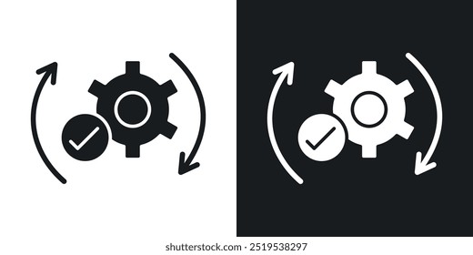 Optimization icon icons in black and white filled style