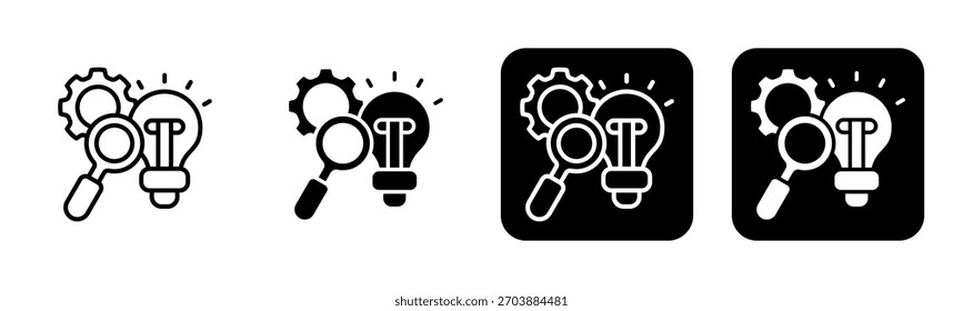 Optimierungssymbolzeile und schwarze Füllformatsammlung