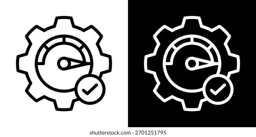 Ícone De Otimização De Ilustração De Vetor De Estilo Preto-E-Branco De Linha
