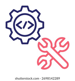 Ilustração do vetor de estilo de cor da linha do ícone de otimização