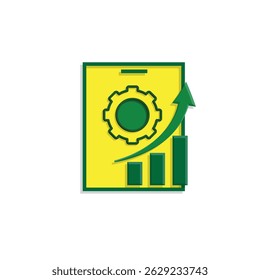 Optimization icon. Mobile App Optimization. Smartphone with gears and graph going up. symbol for automation, productivity. simple 3d design style