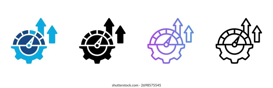 Ícone de otimização - Ilustração de vetor de vários estilos
