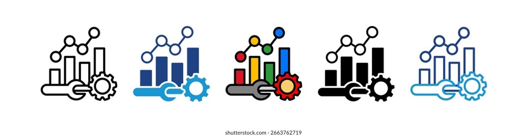 Ilustração de Vários Vetores de Ícone de Otimização