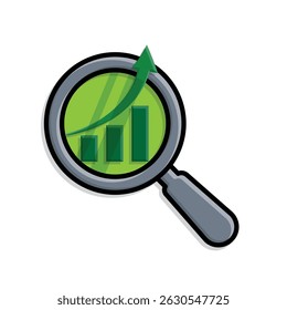 Optimization icon. SEO Optimization. magnifying glass with an upward graph. symbol for Process, automation, productivity. 3d simple design style