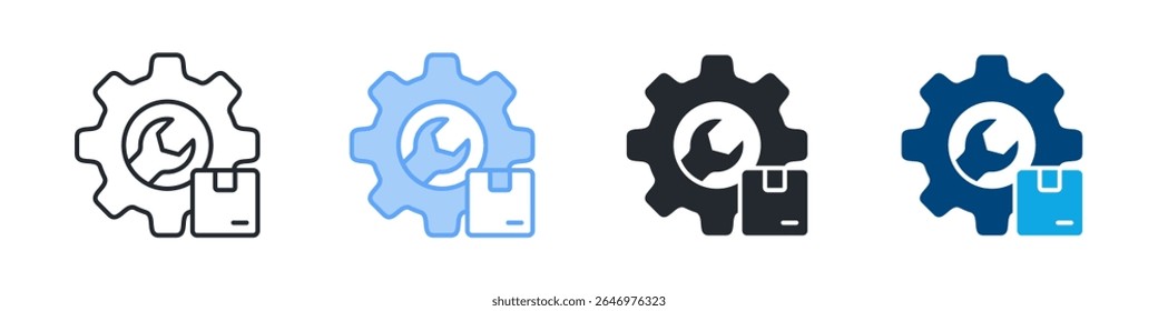 Optimization Icon Set Multiple Style. Designed In Outline, Blue, Glyph, Dual Tone