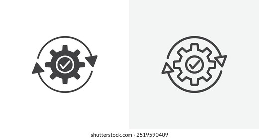 Optimization icon. solid filled and stroke thin line style eps 10