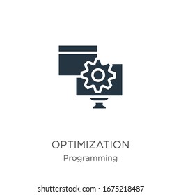 Optimization icon vector. Trendy flat optimization icon from programming collection isolated on white background. Vector illustration can be used for web and mobile graphic design, logo, eps10