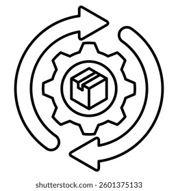 Optimization icon visualized simply Line style.