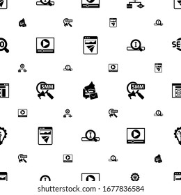 optimization icons pattern seamless. Included editable filled Landing page, social media campaign, Algorithm, Video marketing, Social Marketing icons. optimization icons for web and mobile.