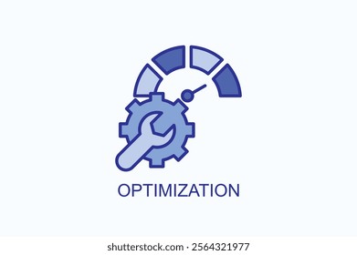 Optimization isolated vector, icon or logo sign symbol illustration